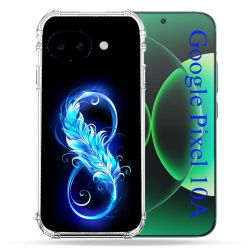 Coque Renforcée Pour Google Pixel 10A Texture Plume Infini Bleu