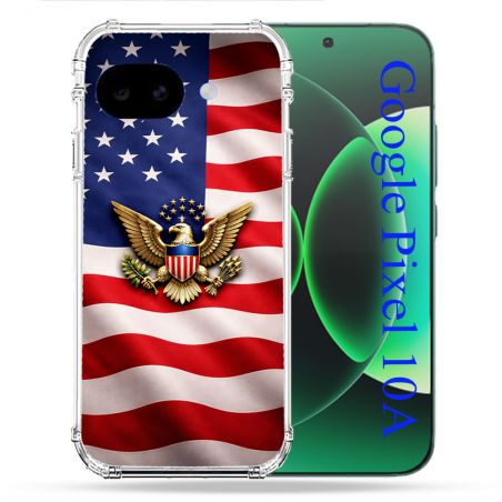Coque Renforcée Pour Google Pixel 10A Voyage Drapeau USA Etats Unis
