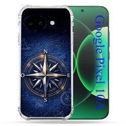 Coque Renforcée Pour Google Pixel 10A Voyage Rose des Vents Marine