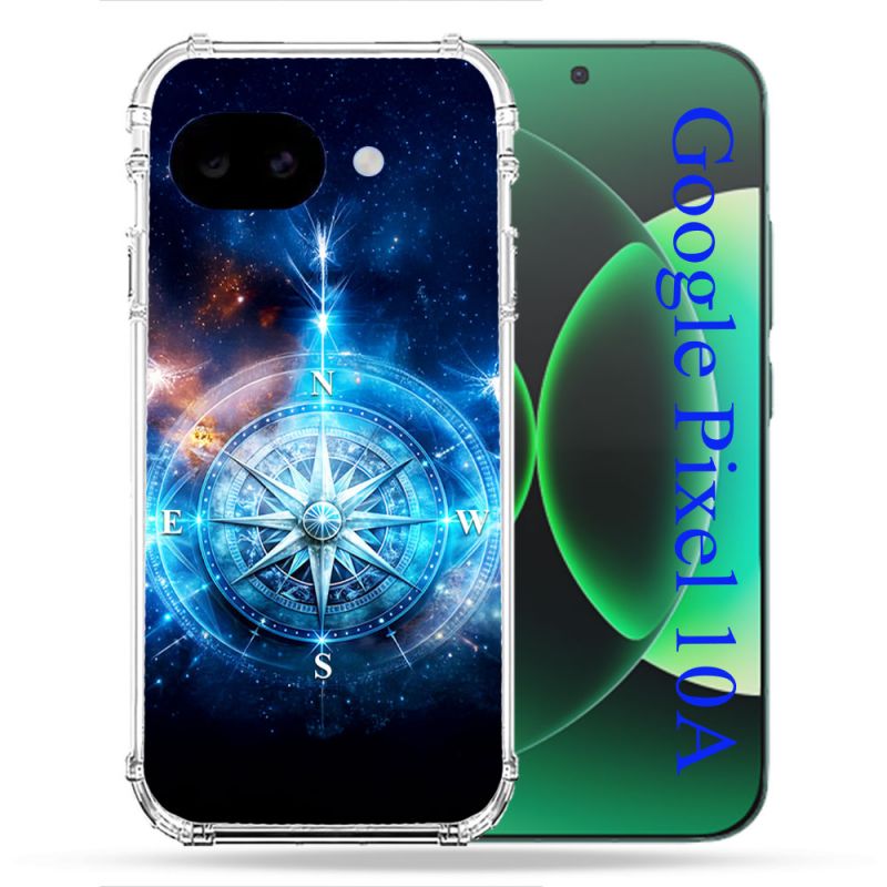 Coque Renforcée Pour Google Pixel 10A Voyage Rose des Vents Stellaire