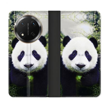 Housse cuir portefeuille Pour Honor Magic 7 Lite 5G Animal Panda Color