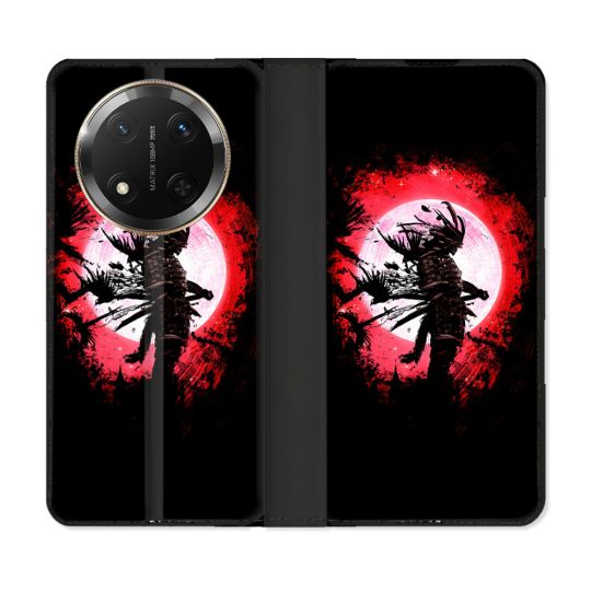 Housse cuir portefeuille Pour Honor Magic 7 Lite 5G Voyage Japon Samourai