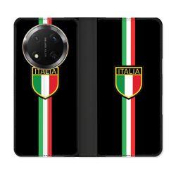 Housse cuir portefeuille Pour Honor Magic 7 Lite 5G Voyage Italie 3 Noir