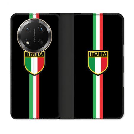 Housse cuir portefeuille Pour Honor Magic 7 Lite 5G Voyage Italie 3 Noir