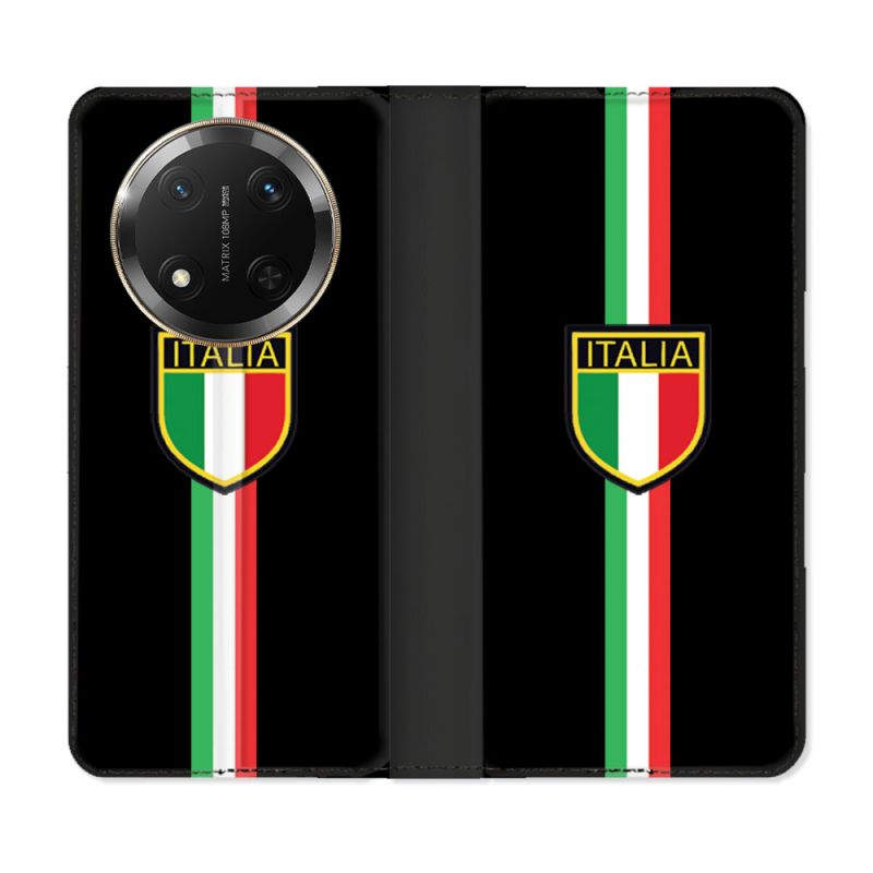 Housse cuir portefeuille Pour Honor Magic 7 Lite 5G Voyage Italie 3 Noir