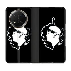 Housse cuir portefeuille Pour Honor Magic 7 Lite 5G Voyage Corse Noir