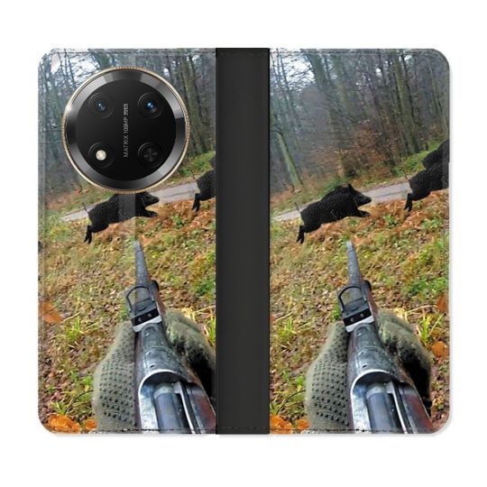 Housse cuir portefeuille Pour Honor Magic 7 Lite 5G Chasse Vision Tir