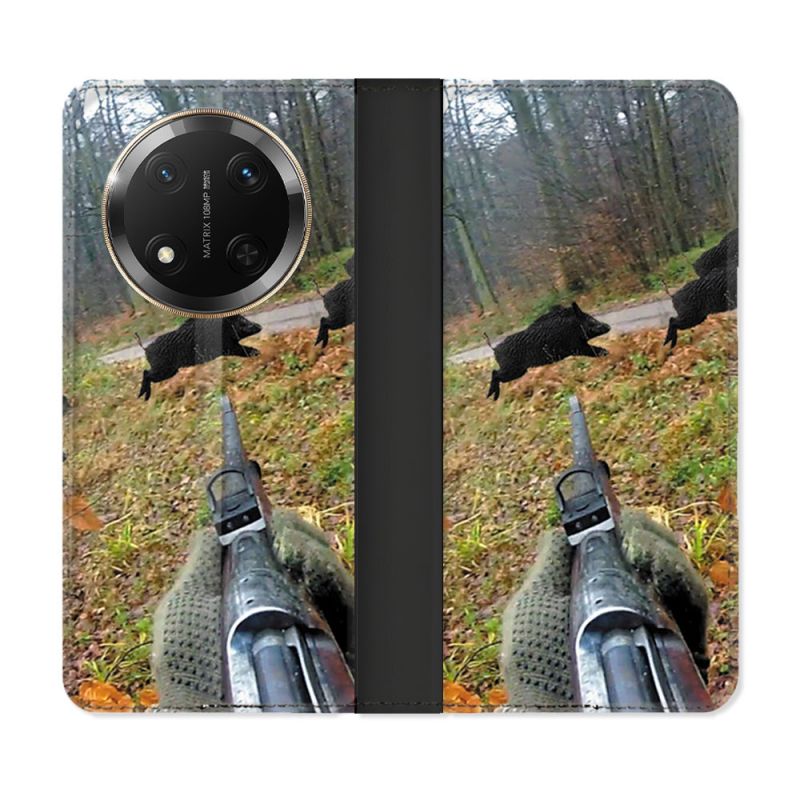 Housse cuir portefeuille Pour Honor Magic 7 Lite 5G Chasse Vision Tir