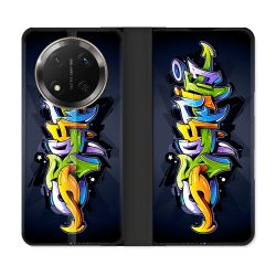 Housse cuir portefeuille Pour Honor Magic 7 Lite 5G Street Art Graffiti