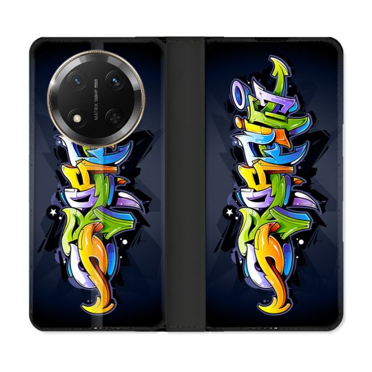 Housse cuir portefeuille Pour Honor Magic 7 Lite 5G Street Art Graffiti