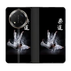 Housse cuir portefeuille Pour Honor Magic 7 Lite 5G Sport Judo Noir