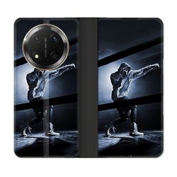 Housse cuir portefeuille Pour Honor Magic 7 Lite 5G Sport Boxe Poing