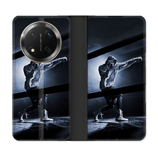 Housse cuir portefeuille Pour Honor Magic 7 Lite 5G Sport Boxe Poing