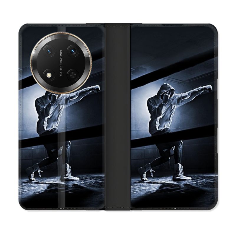 Housse cuir portefeuille Pour Honor Magic 7 Lite 5G Sport Boxe Poing