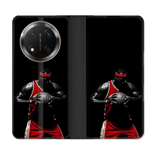 Housse cuir portefeuille Pour Honor Magic 7 Lite 5G Sport Basketeur