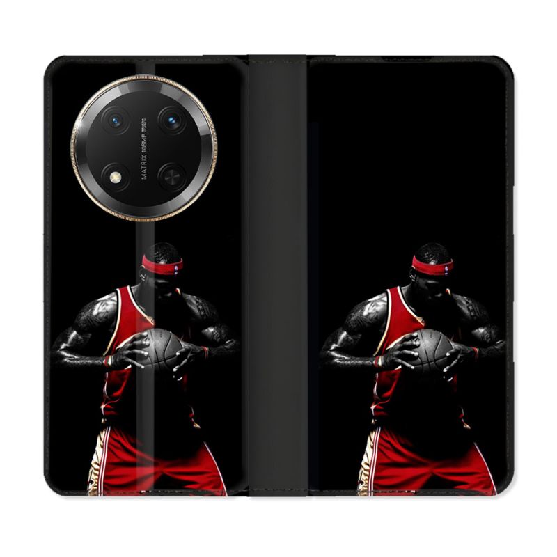 Housse cuir portefeuille Pour Honor Magic 7 Lite 5G Sport Basketeur