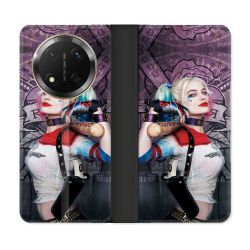 Housse cuir portefeuille Pour Honor Magic 7 Lite 5G Harley Quinn Batte