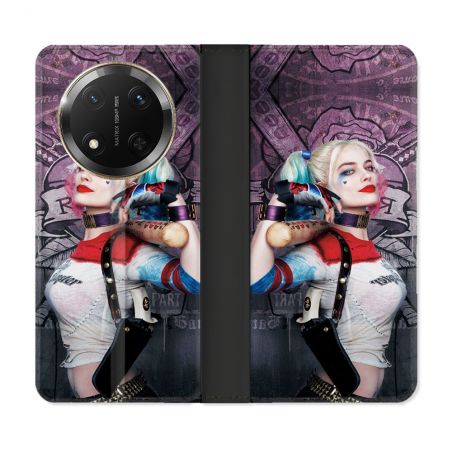 Housse cuir portefeuille Pour Honor Magic 7 Lite 5G Harley Quinn Batte