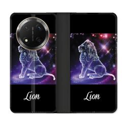Housse cuir portefeuille Pour Honor Magic 7 Lite 5G Signe Zodiaque 2 Lion