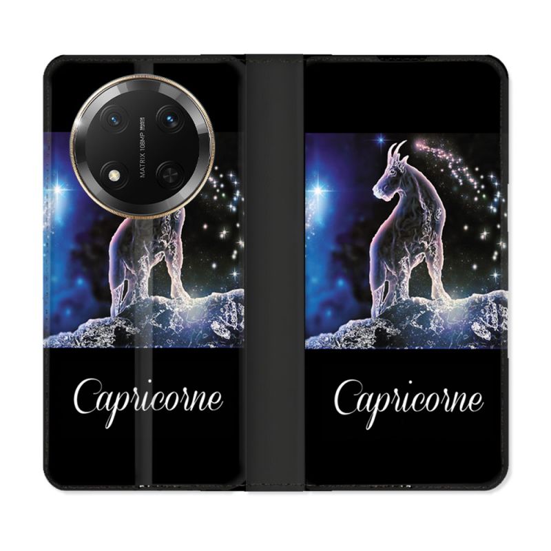 Housse cuir portefeuille Pour Honor Magic 7 Lite 5G Signe Zodiaque 2 Capricorne