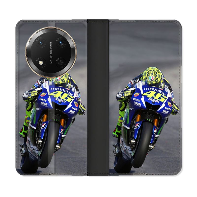 Housse cuir portefeuille Pour Honor Magic 7 Lite 5G Moto Course GP Wheeling 46