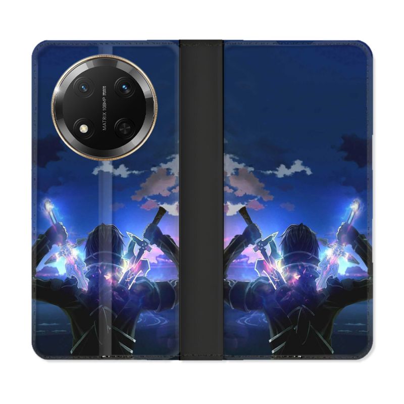 Housse cuir portefeuille Pour Honor Magic 7 Lite 5G Manga SAO sword Art Online Epee