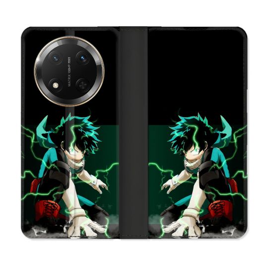 Housse cuir portefeuille Pour Honor Magic 7 Lite 5G Manga My Hero Academia Deku