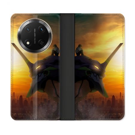 Housse cuir portefeuille Pour Honor Magic 7 Lite 5G Manga Evangelion