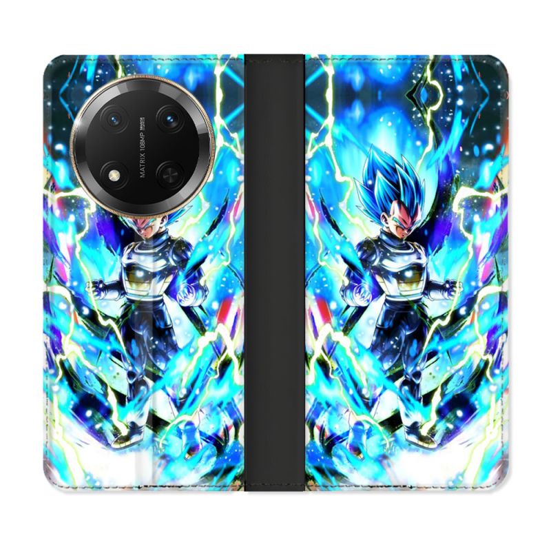Housse cuir portefeuille Pour Honor Magic 7 Lite 5G Manga Dragon Ball Vegeta Bleu