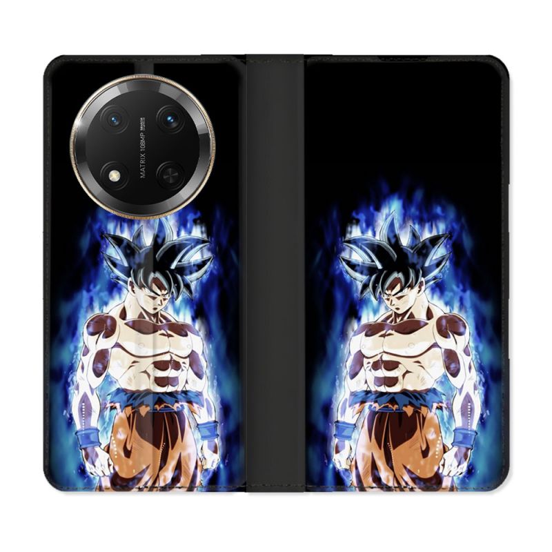 Housse cuir portefeuille Pour Honor Magic 7 Lite 5G Manga Dragon Ball Sangoku Noir