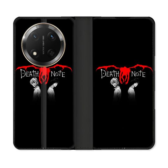 Housse cuir portefeuille Pour Honor Magic 7 Lite 5G Manga Death Note Noir