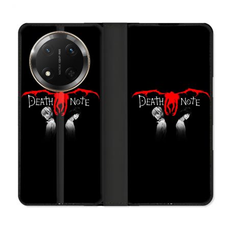 Housse cuir portefeuille Pour Honor Magic 7 Lite 5G Manga Death Note Noir