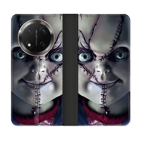 Housse cuir portefeuille Pour Honor Magic 7 Lite 5G Horreur Chucky Cicatrice