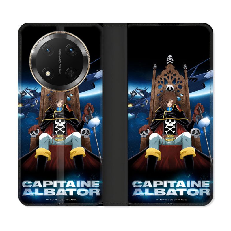 Housse cuir portefeuille Pour Honor Magic 7 Lite 5G Manga Capitaine Albator