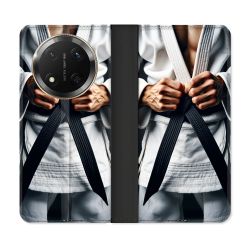 Housse cuir portefeuille Pour Honor Magic 7 Lite 5G Kimono Ceinture