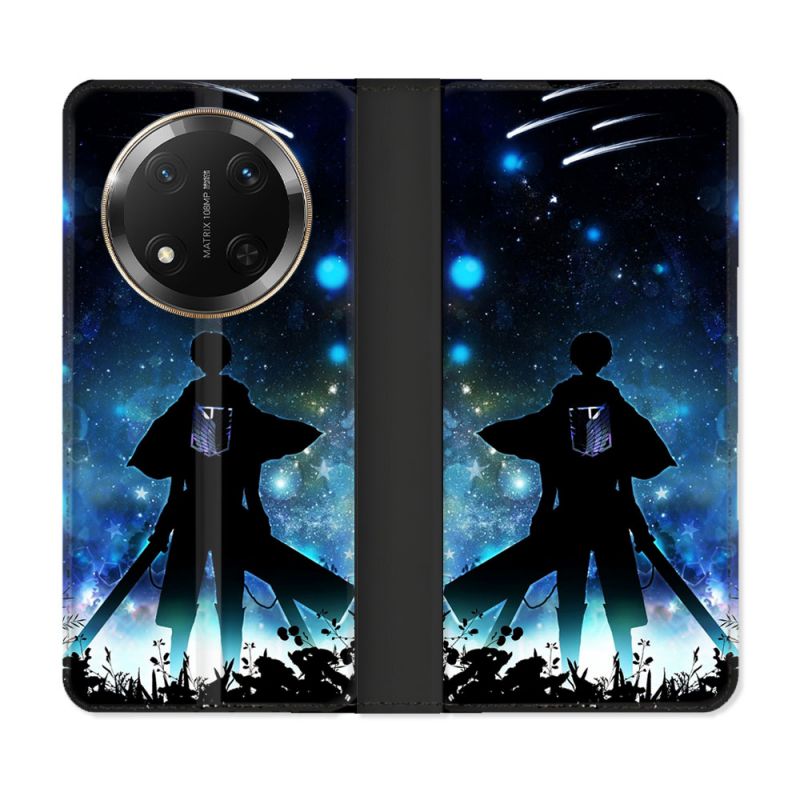 Housse cuir portefeuille Pour Honor Magic 7 Lite 5G Manga Attaque Titans Levi