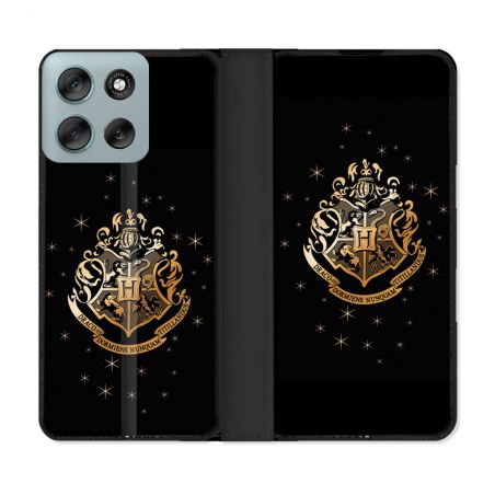 Housse cuir portefeuille Pour Motorola G56 5G Harry Potter Poudlard