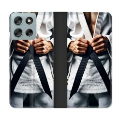 Housse cuir portefeuille Pour Motorola G56 5G Kimono Ceinture