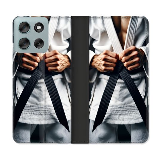 Housse cuir portefeuille Pour Motorola G56 5G Kimono Ceinture