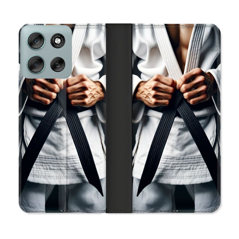 Housse cuir portefeuille Pour Motorola G56 5G Kimono Ceinture