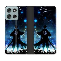 Housse cuir portefeuille Pour Motorola G56 5G Manga Attaque Titans Levi