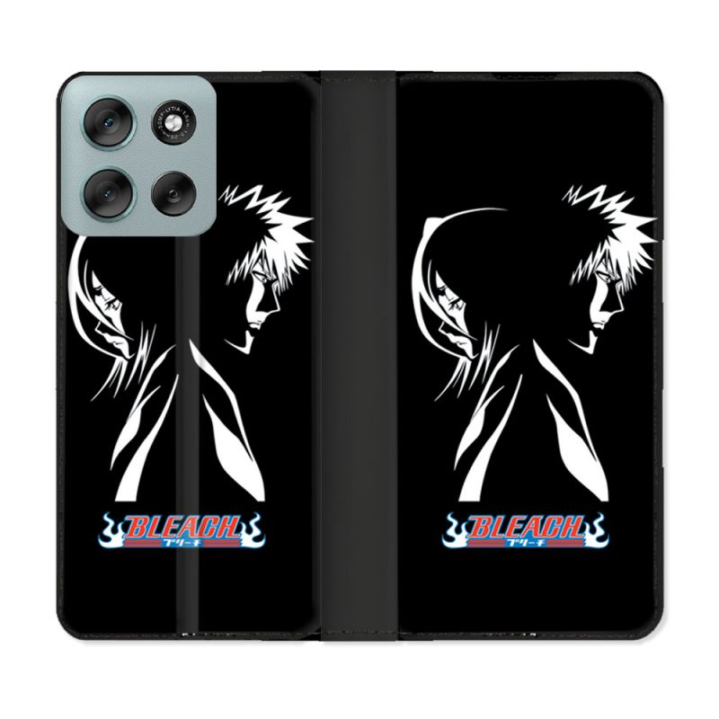 Housse cuir portefeuille Pour Motorola G56 5G Manga Bleach Duo