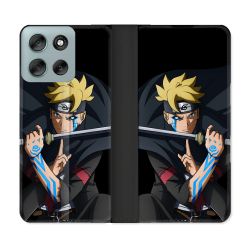 Housse cuir portefeuille Pour Motorola G56 5G Manga Boruto Tatouage