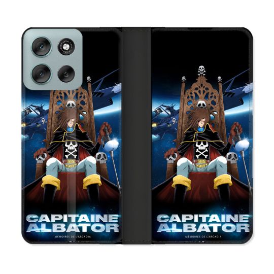 Housse cuir portefeuille Pour Motorola G56 5G Manga Capitaine Albator