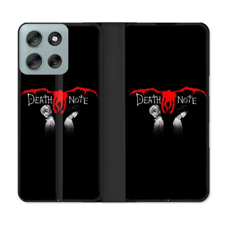 Housse cuir portefeuille Pour Motorola G56 5G Manga Death Note Noir