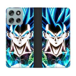 Housse cuir portefeuille Pour Motorola G56 5G Manga Dragon Ball Gogeta Visage