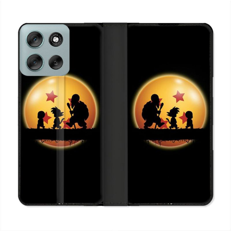Housse cuir portefeuille Pour Motorola G56 5G Manga Dragon Ball Vintage