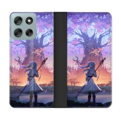 Housse cuir portefeuille Pour Motorola G56 5G Manga Frieren