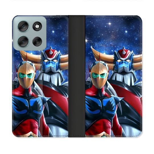 Housse cuir portefeuille Pour Motorola G56 5G Manga Goldorak