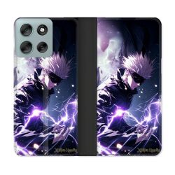 Housse cuir portefeuille Pour Motorola G56 5G Manga Jujutsu Kaisen Gojo Saturo